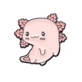 Pink axolotl enamel pin cute cartoon animal brooch with black metal outline - Xz9588