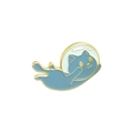 Blue cartoon astronaut cat enamel brooch pin with golden metal outlines for backpacks - Floating Astronaut Cat Style (XZ3687)