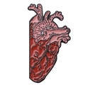 Broche cœur anatomique en émail rouge et rose au style rétro et réaliste - Xz2134