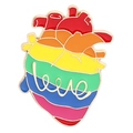 Broche en émail cœur arc-en-ciel avec texte Love doré pour la fierté LGBTQ+ - Xz3163