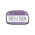 Creative purple and white enamel pin featuring 'They/Them' pronouns text design - They/Them Pronouns (XZ9343) / Purple Style (XZ9343)