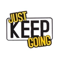 Inspirational enamel brooch pin with yellow and black Just Keep Going text design - Xz6625