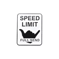 Spilla rettangolare smaltata Speed Limit Full Send con gesto Shaka su sfondo bianco - Stile Lettere Gesto della Mano SPEED LIMIT (QHXZ1074)