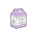 Lila Emaille-Anstecknadel in Milchkartonform mit Chemistry Student Tears Design - Chemie-Stil (QHXZ1103)