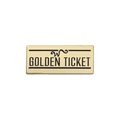Gouden Ticket metalen badge broche met zwart emaille letters voor kledingaccessoires - Gouden Ticket Stijl (QHXZ1120)