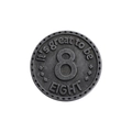 Insignia vintage de metal con el número 8 en relieve e inscripción 'It's great to be EIGHT' - Insignia Vintage Número 8 (QHXZ1184)