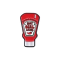 Red hot sauce enamel pin with Hot Girl Sauce and You Look Good Babe text - Red Chili Sauce Bottle Style (QHXZ1246)