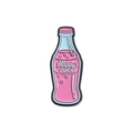 Cute blue bottle enamel pin with pink liquid and Happy Juice text on white background - Happy Juice Bottle Style (QHXZ1247)