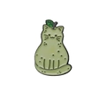 Broche creativo de esmalte de gato y pera en aleación con diseño de insignia de fruta - Estilo Gato Pera Sonriente (XZ8395)
