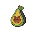Lindo broche de gato aguacate en esmalte verde con detalles metálicos creativos - Estilo Cabeza de Gato Aguacate (XZ8399)