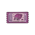 Broche en émail style timbre avec bernard-l'ermite violet et bordure rose doux - Style Introvert Club Violet (QHXZ1451)
