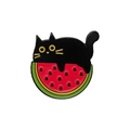 Lindo gato negro en sandía pin de esmalte broche creativo de metal serie frutas - Estilo Gato Negro Sandía (XZ8401)
