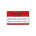 Rote Emaille-Anstecknadel Hello my name is Princess Consuela Banana Hammock - Princess Consuela Banana Hammock Stil (QHXZ1433)