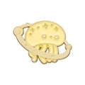 Cute yellow jellyfish enamel pin with Saturn rings stars and moon celestial motifs - Yellow Jellyfish Planet Style (XZ9559)