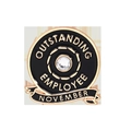 Employee of the month lapel pin for November in black enamel with gold accents - November Model (QHXZ1967)
