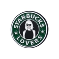 Starbucks Lovers round enamel pin badge with green logo and Taylor Swift illustration - Starbucks Taylor Lovers (QHXZ327)