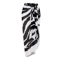 Sexy zebra print wrap skirt with adjustable waist tie and irregular wavy hemline - 1009 Black Dress / One Size