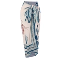 Beige beach wrap skirt with blue Greek key pattern and nautical illustrations - Y187 Peacock Blue Dress / One Size