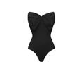 Black one-piece swimsuit with a large 3D bow design and flattering slim-fit silhouette - Y209 Black / S
