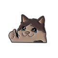 Funny enamel pin featuring a crying cat giving a thumbs up on white background - Crying Thumbs Up Cat Style (qhxz3522)