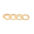 Minimalist golden chain link brooch pin with a geometric polished metallic finish - Gold (SXZ009)