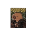Lustige Wasserschwein Mona Lisa Emaille-Anstecknadel mit Ölgemälde-Design für Kleidung - Mona Lisa Wasserschwein Stil (QHXZ3382)