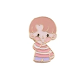 Cute cartoon boy enamel pin badge featuring pink hair and a striped shirt accessory - Cartoon Boy Style (SXZ233)