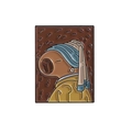 Capybara enamel pin inspired by Girl with a Pearl Earring oil painting style - Girl with a Pearl Earring Capybara Style (QHXZ3383)
