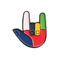 Broche en émail geste de la main ILY aux couleurs vives avec une finition métallique - Geste de la Main Épissage (QHXZ2424)