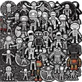 50pcs space astronaut and robot graffiti stickers for laptop and guitar decoration - Astronaut Robot Style