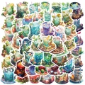 50 pieces of waterproof miniature world graffiti stickers for laptop and guitar decor - Microcosm In Cup Illustration (OPQ122)
