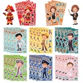 DIY make-a-face career stickers for kids featuring 8 professions with various accessories - Occupation Themes Mix