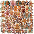 50er Pack Cartoon Lebkuchenmann Aufkleber wasserdicht für Laptop und Gitarre DIY Deko - Standard