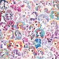Set di 50 adesivi colorati di unicorni cartoon per decorare laptop e valigie DIY - Serie unicorno