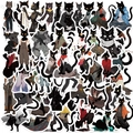 Adesivi gatto nero antropomorfo impermeabili per laptop chitarre e valigie - Collezione Gatto Nero Antropomorfo (OPQ258)