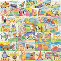54 wasserfeste Doodle-Aufkleber mit handgezeichneten Tieren und Autos für DIY-Dekoration - Studenten-Doodle-Stil
