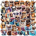 55 adesivi impermeabili con animali cartone animato e occhiali da sole per decoro DIY - Serie Animali Con Occhiali Da Sole (OPQ269)