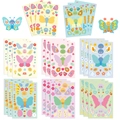 Colorful DIY butterfly sticker set with cute faces for phone cases and scrapbooking - Multicolor Set (8 Designs)
