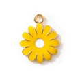 DIY yellow daisy flower pendant charm in golden alloy with enamel finish for jewelry making - Daisy Style (HY1294)