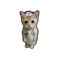 Broche de gato enfermero en esmalte con gorro blanco y estetoscopio negro - Uvxz096