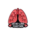 Emaille broche in de vorm van longen met We Be-lung Together tekst in roze en rood - Long We Be-Lung Together Stijl (QHXZ1198)