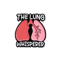 Roze long emaille speld met tekst The Lung Whisperer voor medische accessoires - De Longfluisteraar Stijl (QHXZ1200)