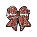 Lebkuchen-Schleifen-Emaille-Brosche mit bunten Punkten und festlichen Details - Lebkuchen Schleife Stil (QHXZ4922)