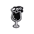 Spilla smaltata con gatto nero in un bicchiere di vino, distintivo in lega - Gatto nel Calice (QHXZ072)