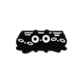 Spilla gatto nero dei cartoni animati con occhi bianchi in smalto e lega di zinco - Gatto Nero Astratto (QHXZ079)