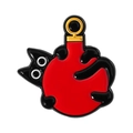 Cartoon schwarze Katze mit roter Weihnachtskugel Pin in polierter Emaille-Optik - Schwarze Katze Mit Rotem Ball Stil (QHXZ5113)