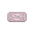 Pink ticket enamel pin featuring an overthinking brain design with Always Overthinking text - Always Overthinking (QHXZ257)