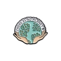 Eco-friendly enamel pin featuring earth with There Is No Planet B slogan in green - Hands Holding Green Planet Style (QHXZ1179)