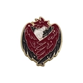 Broche de esmalte de anime con personajes de dibujos animados, alas negras y bordes dorados - Estilo Personajes de Anime con Alas Rojas (qhxz551)