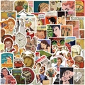 52 adesivi vintage pop art impermeabili con design pubblicitari americani anni '50 - Predefinito